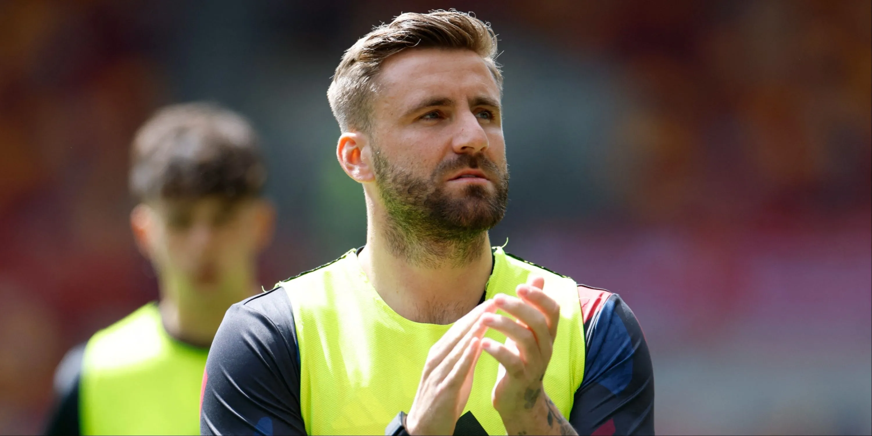 Hậu vệ Luke Shaw của Manchester United trong một trận đấu