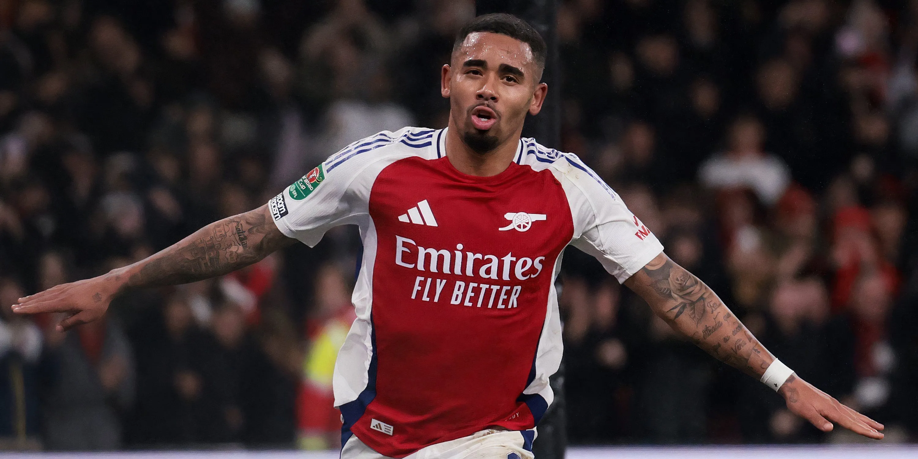 Gabriel Jesus của Arsenal trong một trận đấu. Tương lai của anh đang bị đặt dấu hỏi.