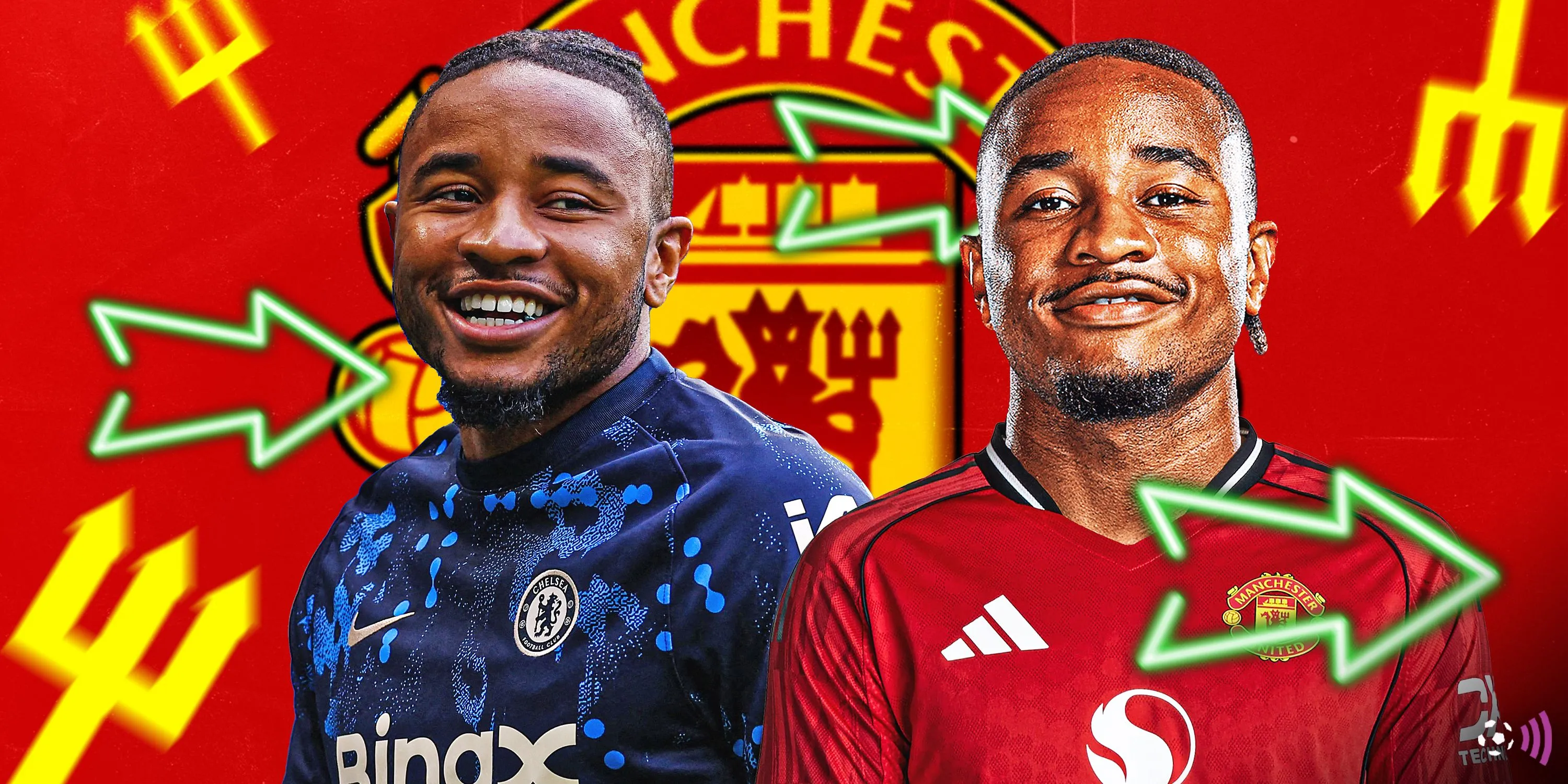 Christopher Nkunku trong màu áo Chelsea, mục tiêu chuyển nhượng của Manchester United