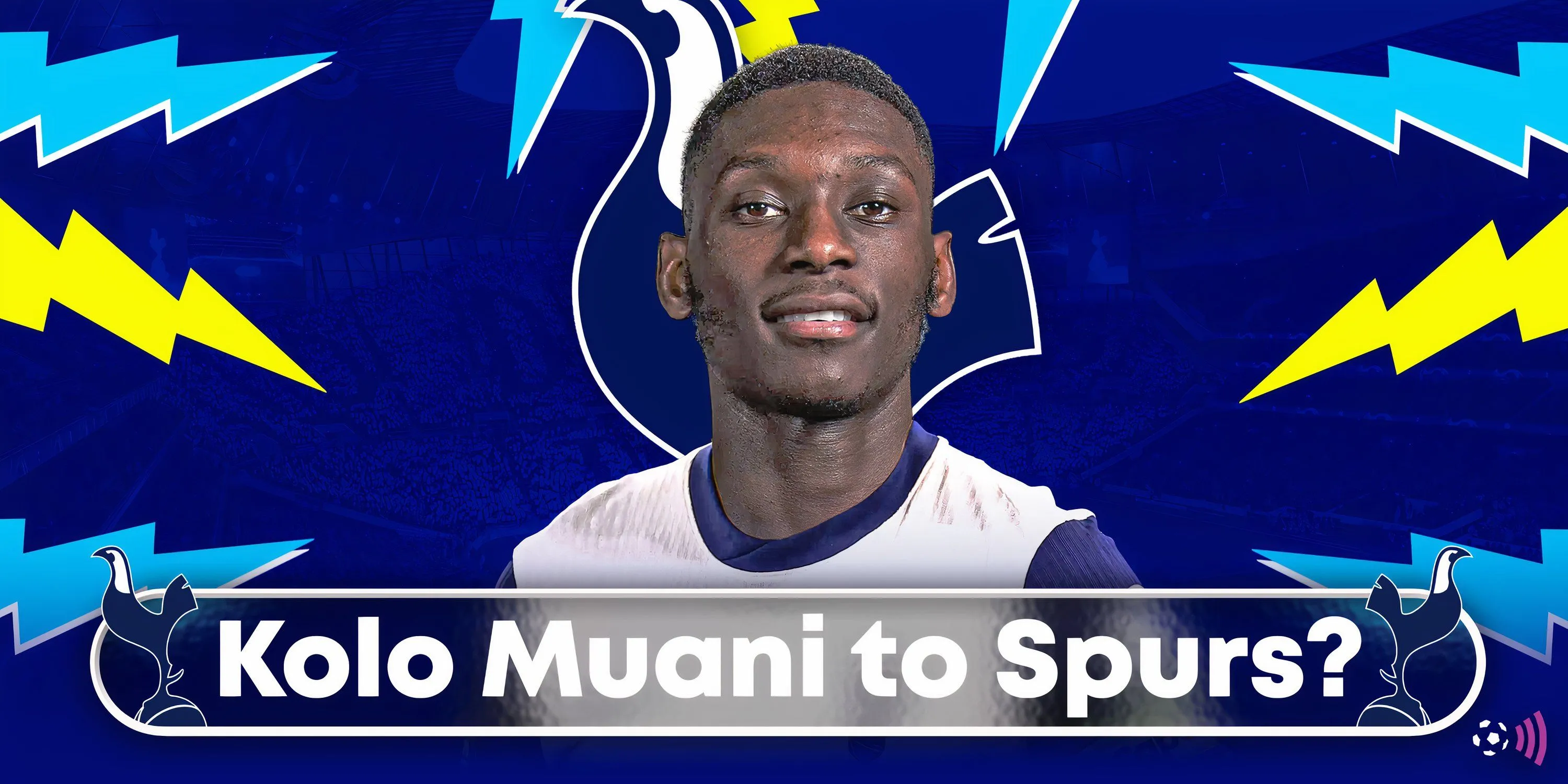 Randal Kolo Muani mặc áo Tottenham Hotspur trong ảnh ghép chuyển nhượng