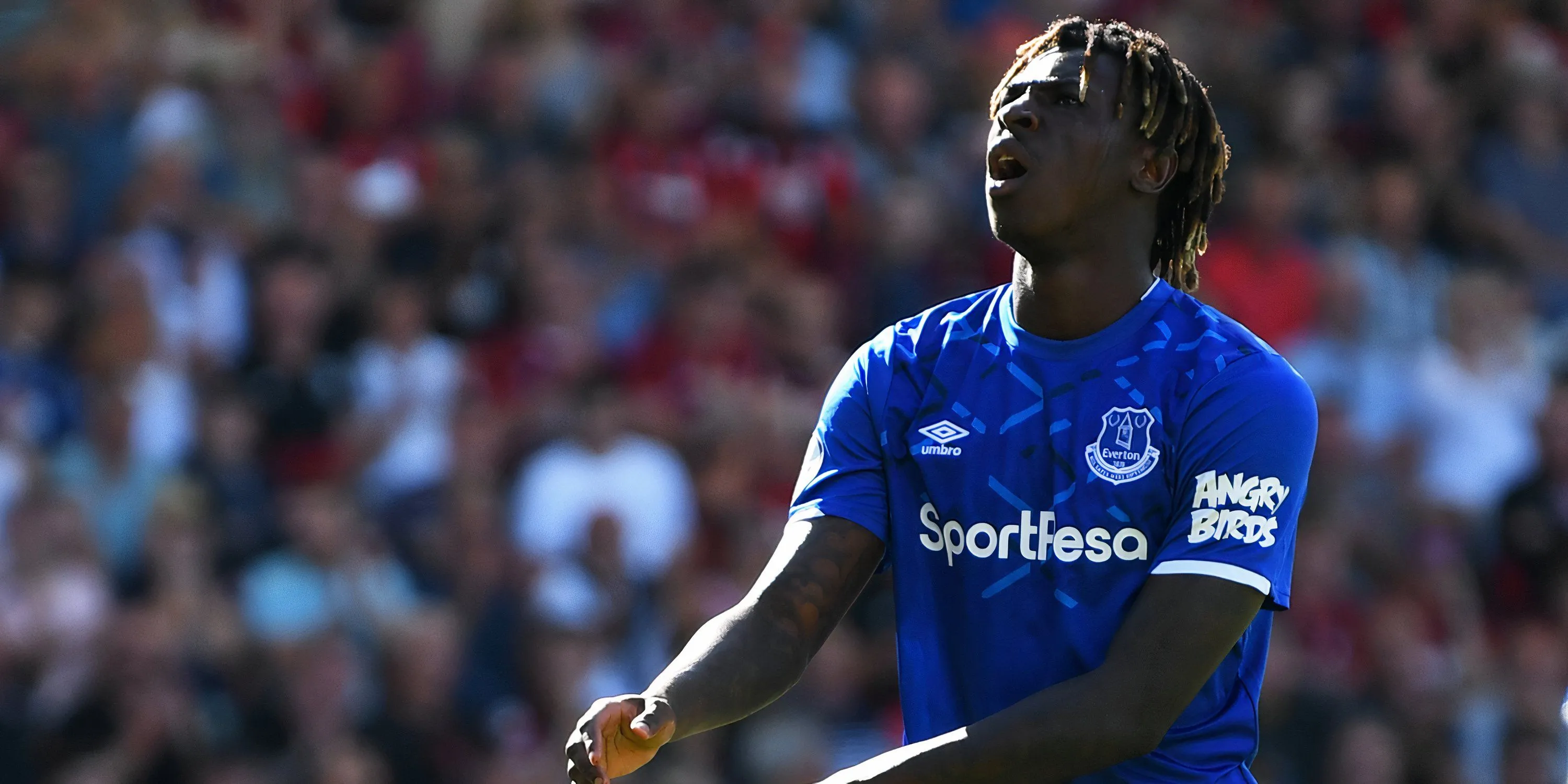 Tiền đạo Moise Kean trong màu áo Everton tại Goodison Park